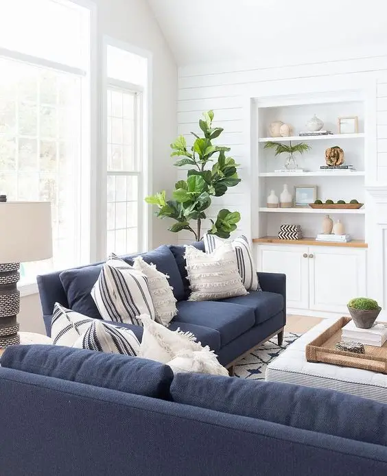 15 Blue Couch Living Room Ideas Make, How To Decorate A Living Room With Blue Couches